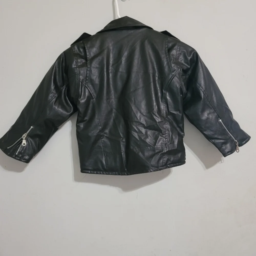 Boys Girls Youth Moto Coat‎ Jacket color Black Sz 4 Faux Leather Biker.So cute!